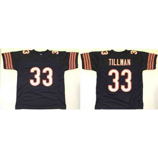 Men Chicago Bears #33 Charles Tillman Navy Stitched Football Jersey