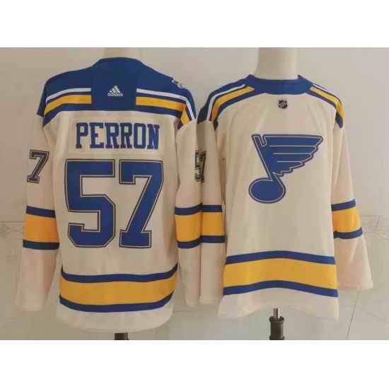 Men St Louis Blues #57 David Perron Cream 2022 Winter Classic Authentic Jersey