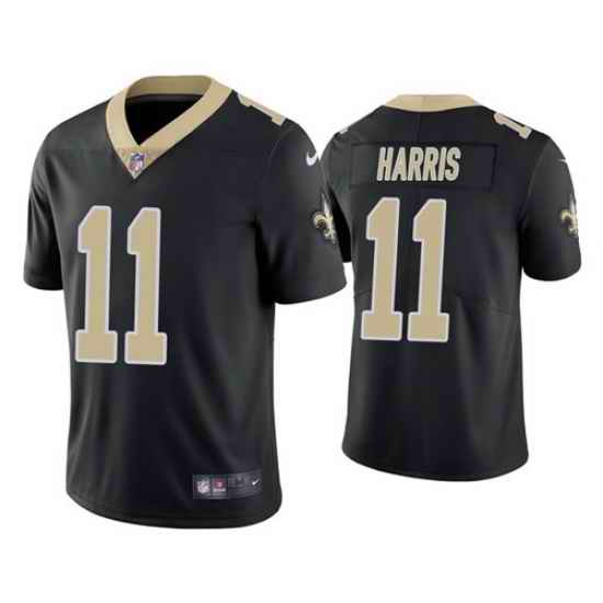 Men Saints #11 Deonte Harris Vapor Untouchable Limited Black Jersey