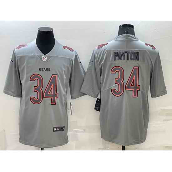 Men Chicago Bears #34 Walter Payton Grey Atmosphere Fashion Stitched Jersey