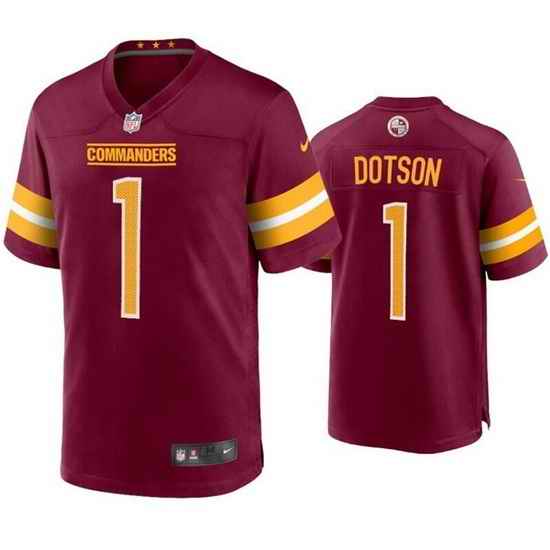 Men Washington Commanders #1 Jahan Dotson 2022 Burgundy Game Stitched Football Jersey
