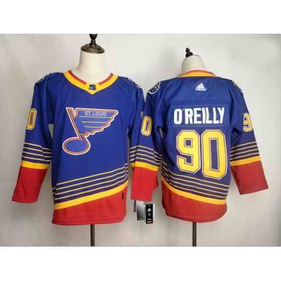 Blues #90 Ryan O 27Reilly Blue Adidas Jersey