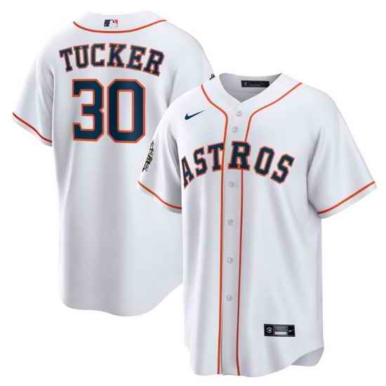 Men Houston Astros #30 Kyle Tucker White 2022 World Series Home Stitched Baseball Jersey