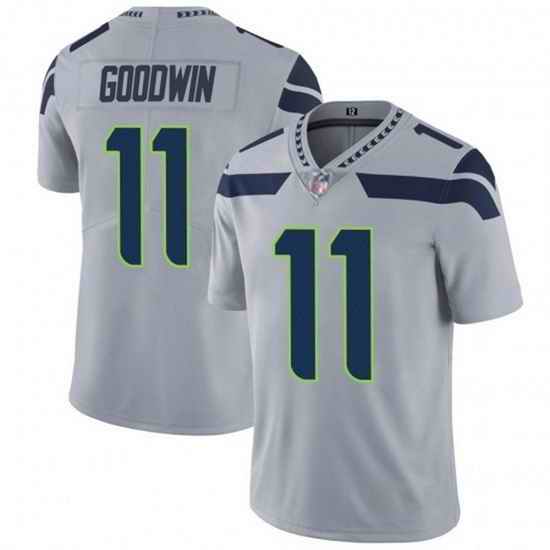 Men Seattle Seahawks #11 Marquise Goodwin Grey Vapor Untouchable Limited Stitched Jersey