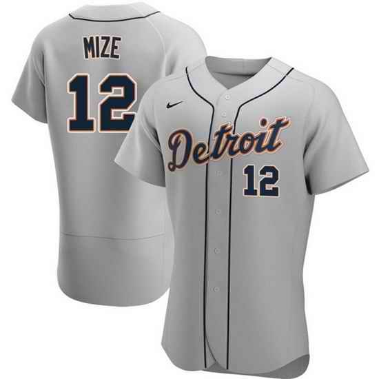 Men Detroit Tigers #12 Casey Mize Grey Flex Base Stitched jersey