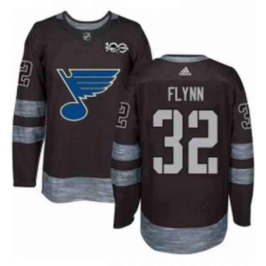 Mens Adidas St Louis Blues #32 Brian Flynn Authentic Black 1917 2017 100th Anniversary NHL Jersey