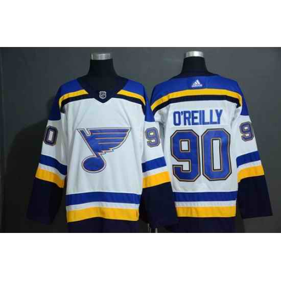 Blues #90 Ryan O 27Reilly White Adidas Jersey