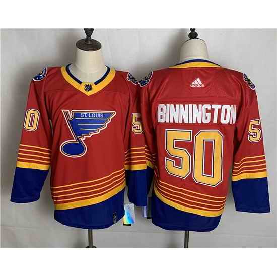 Blues 50 Jordan Binnington Red 2020 #21 Reverse Retro Adidas Jersey