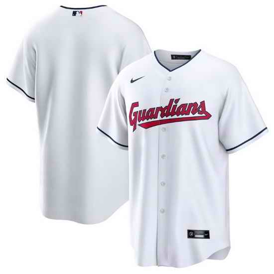 Men Cleveland Guardians Blank White Cool Base Stitched Baseball jersey