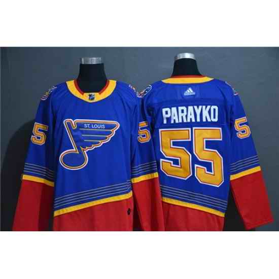 Blues #55 Colton Parayko Blue Adidas Jersey