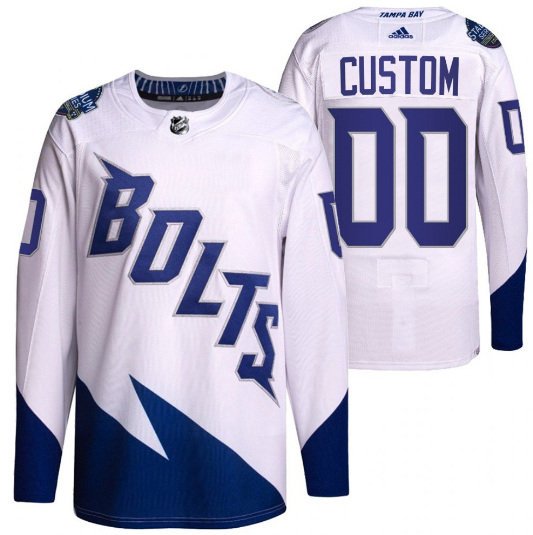 Men's Tampa Bay Lightning Active Player Custom 2022 White Stadium Series Breakaway Stitched Jersey