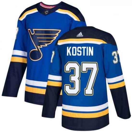 Youth Adidas St Louis Blues #37 Klim Kostin Premier Royal Blue Home NHL Jersey