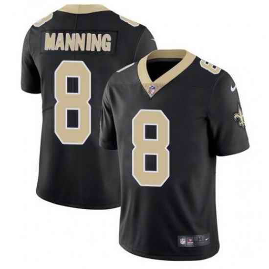 Men New Orleans Saints #8 Archie Manning 2021 Black Vapor Untouchable Limited Stitched Jersey