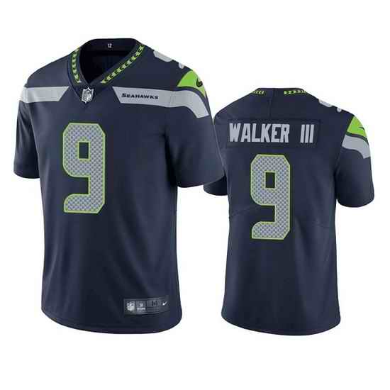 Men Seattle Seahawks #9 Kenneth Walker III Navy Vapor Untouchable Limited Stitched jersey