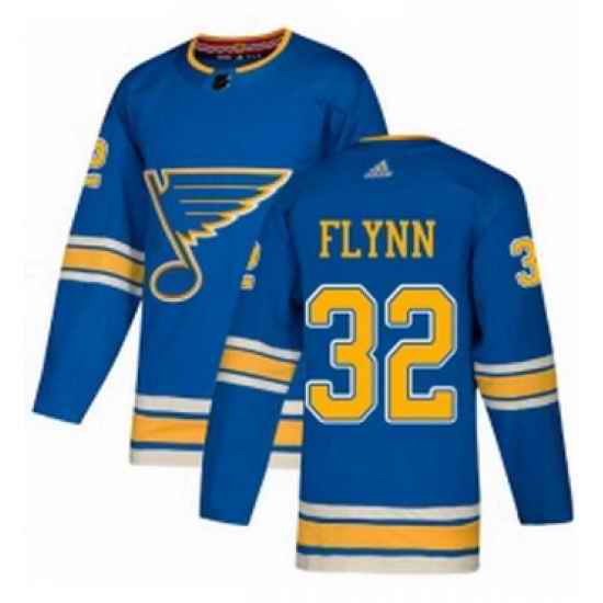 Mens Adidas St Louis Blues #32 Brian Flynn Authentic Navy Blue Alternate NHL Jersey