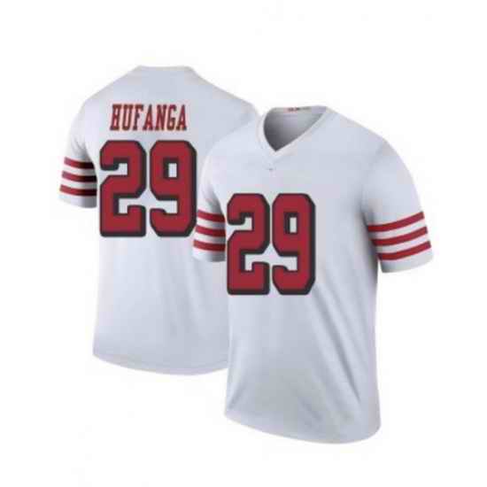 Men San Francisco 49ers #29 Talanoa Hufanga White Stitched Football Jersey