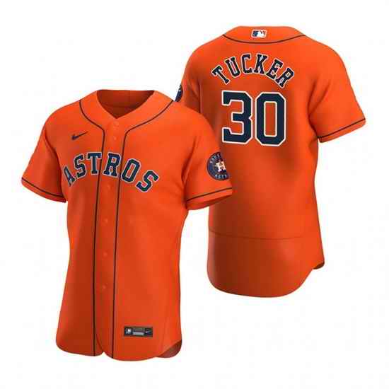 Men Houston Astros #30 Kyle Tucker Orange Flex Base Stitched Jersey