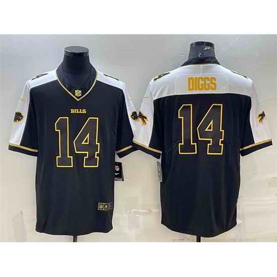 Men Buffalo Bills #14 Stefon Diggs Black Gold Thanksgiving Vapor Untouchable Limited Stitched Jersey