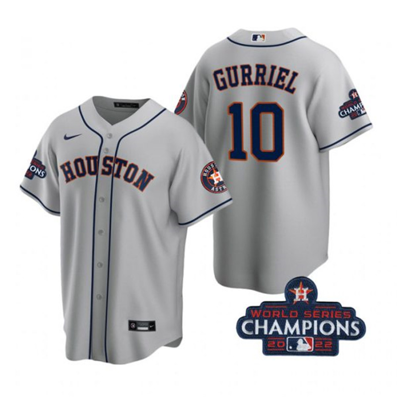 Astros #10 Yuli Gurriel Gray 2022 World Series Champions Cool Base Jersey