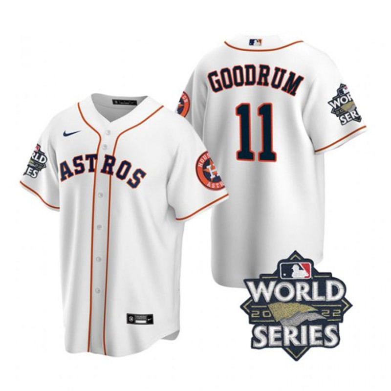 Astros #11 Niko Goodrum White Nike 2022 World Series Cool Base Jersey