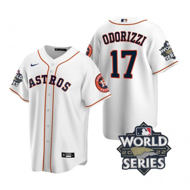 Astros #17 Jake Odorizzi White Nike 2022 World Series Cool Base Jersey