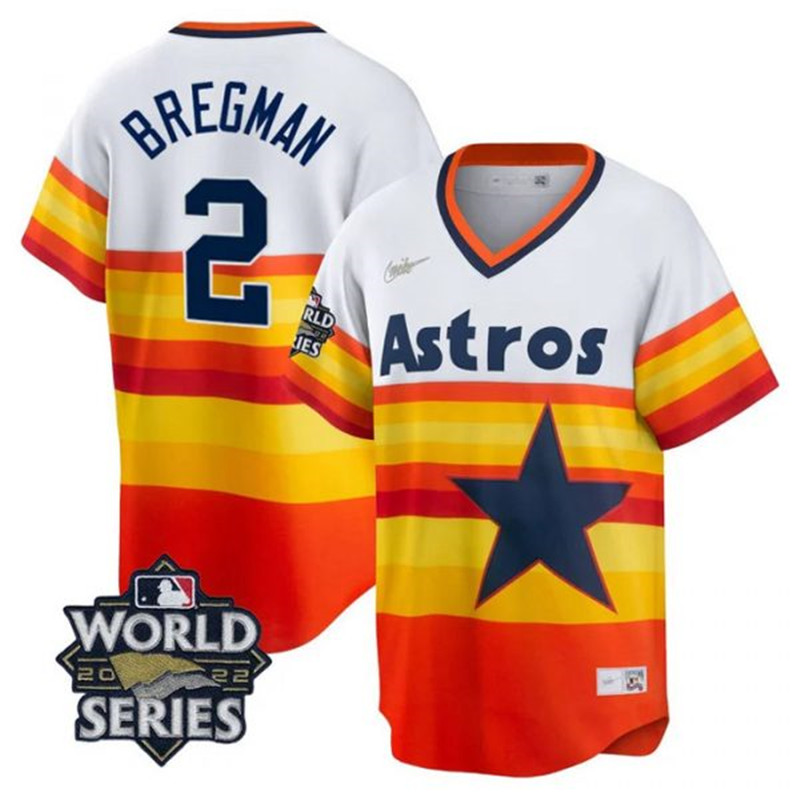 Astros #2 Alex Bregman Multi Color Nike 2022 World Series Cool Base Jersey