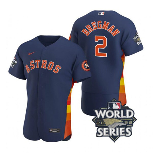 Astros #2 Alex Bregman Navy Nike 2022 World Series Flexbase Jersey