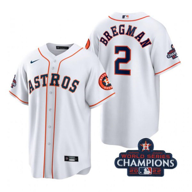 Astros #2 Alex Bregman White 2022 World Series Champions Cool Base Jersey