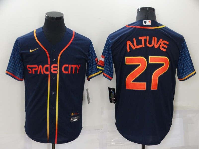 Astros #27 Jose Altuve Navy Nike 2022 City Connect Cool Base Jerseys