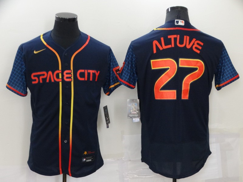 Astros #27 Jose Altuve Navy Nike 2022 City Connect Flexbase Jerseys