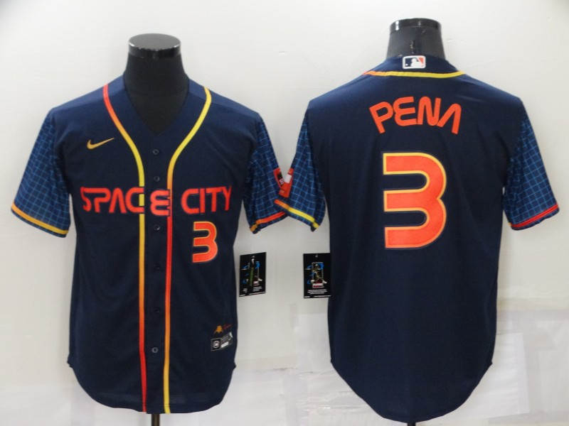 Astros #3 Jeremy Pena Navy Nike 2022 City Connect Cool Base Jersey