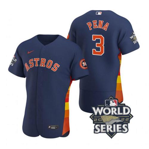 Astros #3 Jeremy Pena Navy Nike 2022 World Series Flexbase Jersey