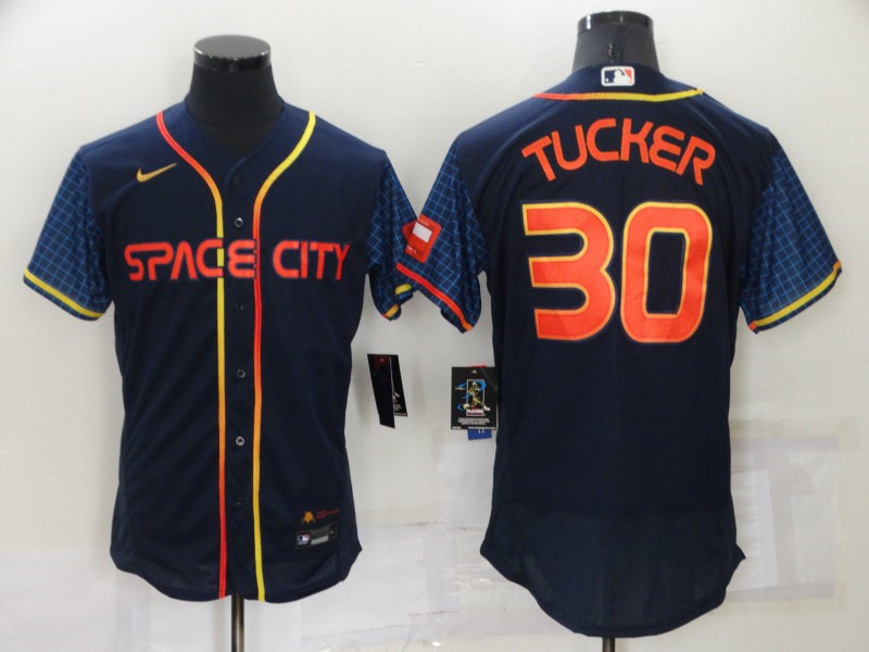 Astros #30 Kyle Tucker Navy Nike 2022 City Connect Flexbase Jerseys