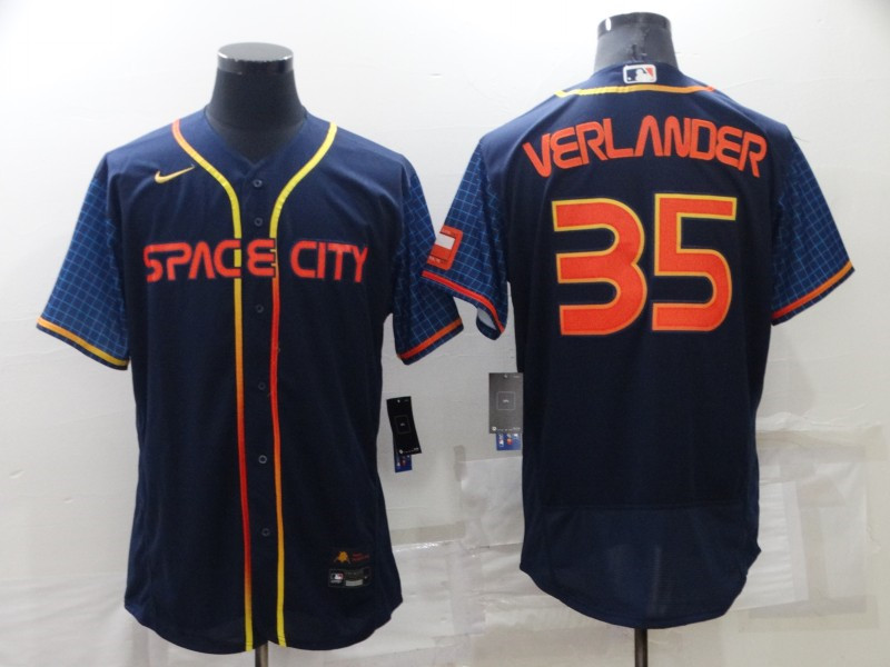 Astros #35 Justin Verlander Navy Nike 2022 City Connect Flexbase Jersey