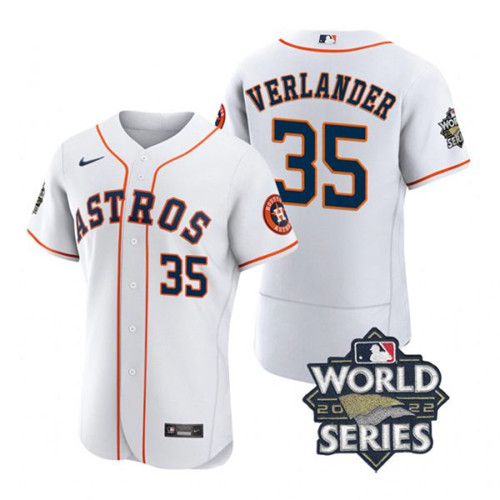 Astros #35 Justin Verlander White Nike 2022 World Series Flexbase Jersey