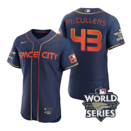 Astros #43 Lance Mccullers Navy Nike 2022 World Series City Connect Flexbase Jersey