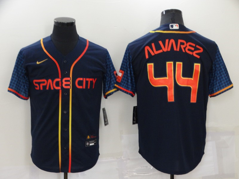 Astros #44 Yordan Alvarez Navy Nike 2022 City Connect Cool Base Jersey