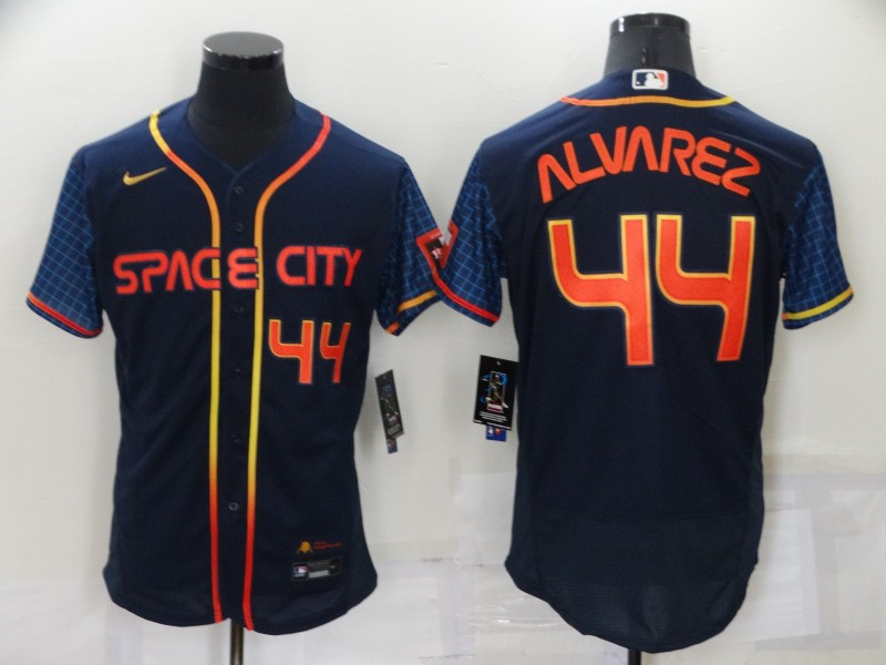 Astros #44 Yordan Alvarez Navy Nike 2022 City Connect Flexbase Jersey