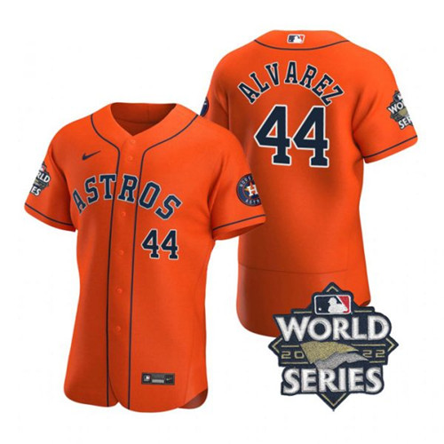 Astros #44 Yordan Alvarez Orange Nike 2022 World Series Flexbase Jersey