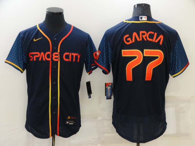 Astros #77 Luis Garcia Navy Nike 2022 City Connect Flexbase Jersey