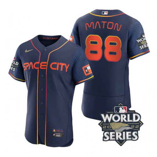 Astros #88 Phil Maton Navy Nike 2022 World Series City Connect Flexbase Jersey
