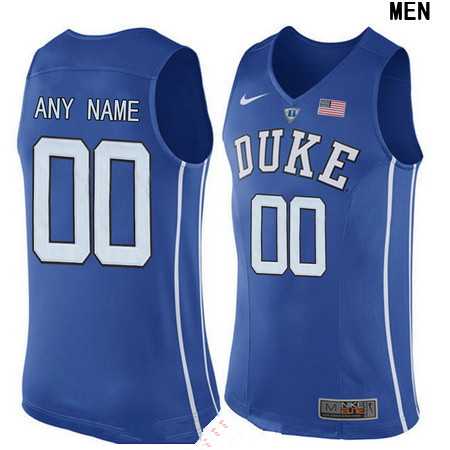 Men%27s Duke Blue Devils Custom Nike Performance Elite Royal Blue College Basketball Jersey