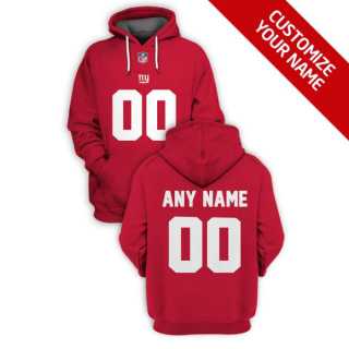 Men%27s New York Giants Active Player Red Custom 2021 Pullover Hoodie