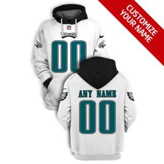 Men%27s Philadelphia Eagles Active Player White Custom 2021 Pullover Hoodie