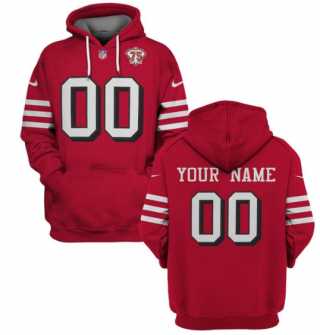 Men%27s San Francisco 49ers Active Custom 2021 Red 75th Anniversary Pullover Hoodie