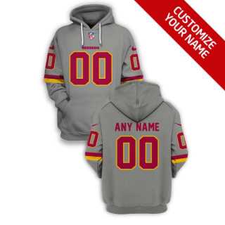 Men%27s Washington Football Team Active Player Grey Custom 2021 Pullover Hoodie