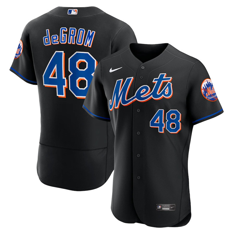 Mets #48 Jacob deGrom Black Nike 2022 Alternate Flexbase Jersey