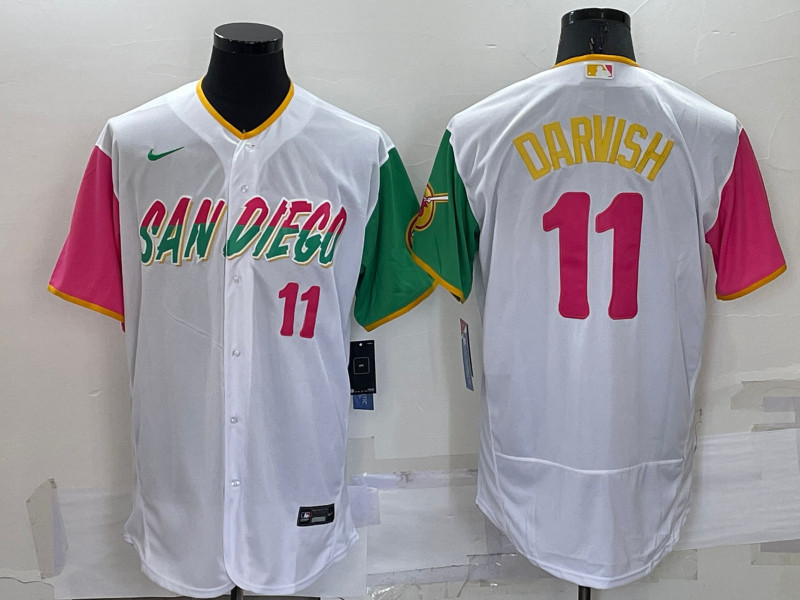 Padres #11 Yu Darvish White Nike 2022 City Connect Flexbase Jersey