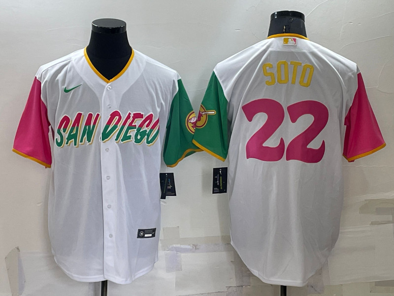 Padres #22 Juan Soto White Nike 2022 City Connect Cool Base Jersey