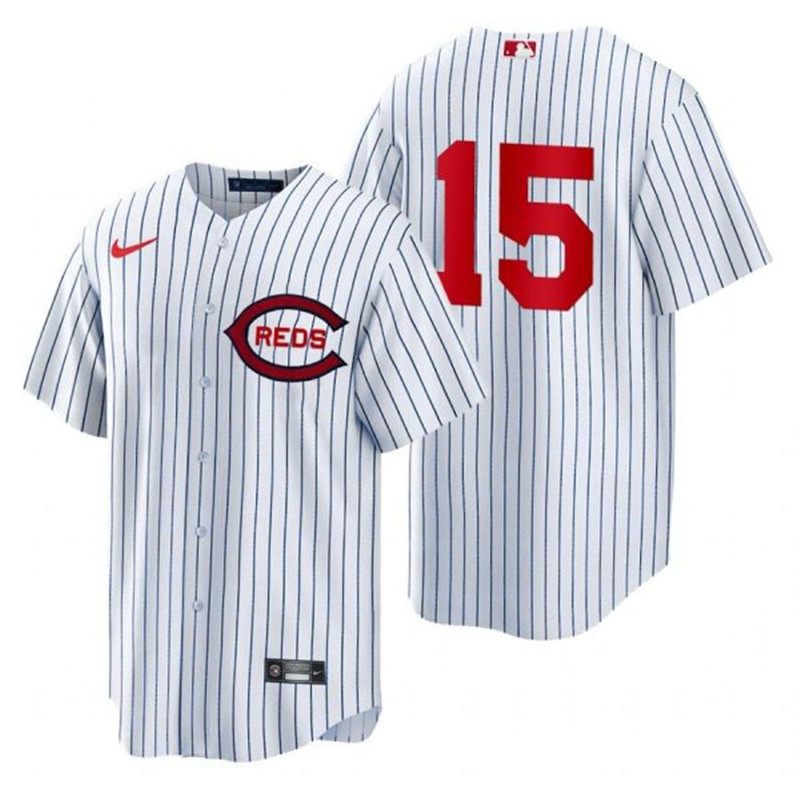 Reds #15 Nick Senzel White Nike 2022 Field of Dreams Cool Base Jersey